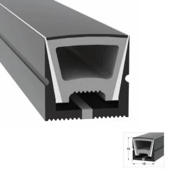 ATOM LED Black Silicone LED Neon Flex Tube Diffuser Body For LED Strip Light 16x16mm