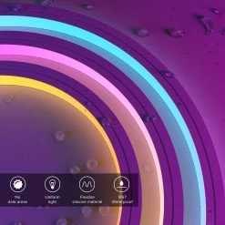 ATOM LED Black Silicone LED Neon Flex Tube Diffuser Body For LED Strip Light 16x16mm -Atom Led black silicone led neon flex tube diffuser body for led strip light 16x16mm 451543