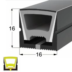 ATOM LED Black Silicone LED Neon Flex Tube Diffuser Body For LED Strip Light 16x16mm -Atom Led black silicone led neon flex tube diffuser body for led strip light 16x16mm 657871