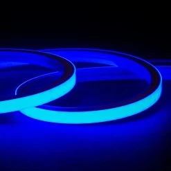 ATOM LED Blue Neon Flex 16x16mm 220V 240V Top Bend 120LEDs/m 20cm Cut IP65 Waterproof With UK Plug