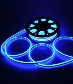 ATOM LED Blue Neon Flex Double Side 220V 240V 120LED/m 8x16mm IP67 Waterproof Full Kit -Atom Led blue neon flex double side 220v 240v 120ledm 8x16mm ip67 waterproof full kit 280107