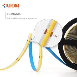 ATOM LED CCT Seamless COB LED Strip 24V 780 LEDs/m IP20 Waterproof WW+CW 10 Metre -Atom Led cct seamless cob led strip 24v 780 ledsm ip20 waterproof wwcw 10 metre kit 702729