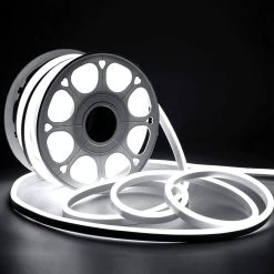 ATOM LED Cool White Neon Flex 220V 240V 8x16mm 120LEDs/m IP65 Waterproof With UK Plug