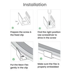 ATOM LED Cool White Neon Flex DC 12V IP65 Waterproof 8x16mm 120 LEDs/M Full Kit -Atom Led cool white neon flex dc 12v ip65 waterproof 8x16mm 120 ledsm full kit 287723