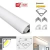 ATOM LED LED Strip Aluminium Corner Profile Milky Cover Cabinet LED Corner Profile 16x16mm -Atom Led led strip aluminium corner profile milky cover cabinet led corner profile 16x16mm 631275