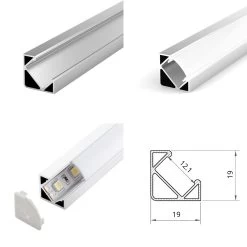 ATOM LED LED Strip Aluminium Corner Profile Milky Cover Cabinet LED Corner Profile 19x19mm 10 ATOM LED LED Strip Aluminium Corner Profile Milky Cover Cabinet LED Corner Profile 19x19mm -Atom Led led strip aluminium corner profile milky cover cabinet led corner profile 19x19mm 286417