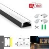 ATOM LED LED Strip Aluminium Profile Channel Milky Cover Cabinet Aluminium Black -Atom Led led strip aluminium profile channel milky cover cabinet aluminium black 543652