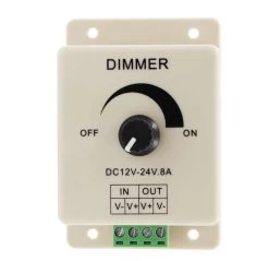 ATOM LED LED Strip & Neon Flex Dimmer Switch DC 12V 24V 8A Adjustable Brightness Single Colour