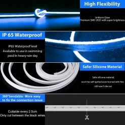 ATOM LED Mini Blue LED Neon Flex 6x12mm 12V 120LEDs/m IP65 Waterproof 2.5cm Kit -Atom Led mini blue led neon flex 6x12mm 12v 120ledsm ip65 waterproof 25cm kit 941662