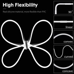 ATOM LED Mini Cool White Neon Flex 6000K 12V 6x12mm 120LEDs/m IP65 2.5cm Cut -Atom Led mini cool white neon flex 6000k 12v 6x12mm 120ledsm ip65 25cm cut 802285