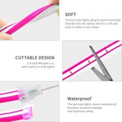 ATOM LED Pink LED Neon Flex DC 12V IP65 Waterproof 8x16mm 120 LEDs/M 1cm Cut 15 ATOM LED Pink LED Neon Flex DC 12V IP65 Waterproof 8x16mm 120 LEDs/M 1cm Cut -Atom Led pink led neon flex dc 12v ip65 waterproof 8x16mm 120 ledsm 1cm cut 231550