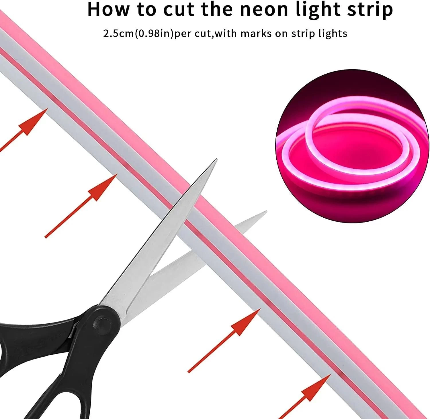 ATOM LED Pink LED Neon Flex DC 12V IP65 Waterproof 8x16mm 120 LEDs/M 1cm Cut 7 ATOM LED Pink LED Neon Flex DC 12V IP65 Waterproof 8x16mm 120 LEDs/M 1cm Cut - Image 5