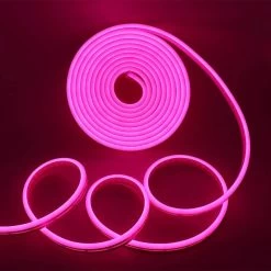 ATOM LED Pink Neon Flex 12V 6x12mm 120LEDs/m IP65 Waterproof 2.5cm Cut -Atom Led pink neon flex 12v 6x12mm 120ledsm ip65 waterproof 25cm cut 201011