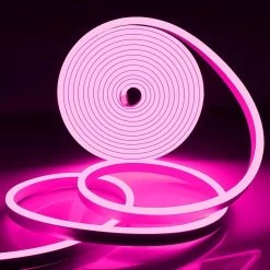 ATOM LED Pink Neon Flex 12V 6x12mm 120LEDs/m IP65 Waterproof 2.5cm Cut Kit