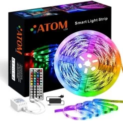 ATOM LED RGB LED Strip 12V 60LEDs/m IP68 Fully Waterproof Dimmable 5 Metre Kit -Atom Led rgb led strip 12v 60ledsm ip68 fully waterproof dimmable 5 metre kit 516720
