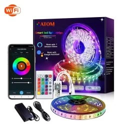 ATOM LED RGB LED Strip 12V IP20 Non-Waterproof 300LEDs 10 Metre WiFi Wireless Control Kit