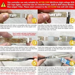 ATOM LED RGB LED Strip 220V 240V 120LEDs/m WiFi Tuya APP LED Controller With 24key Remote -Atom Led rgb led strip 220v 240v 120ledsm wifi tuya app led controller with 24key remote 963126