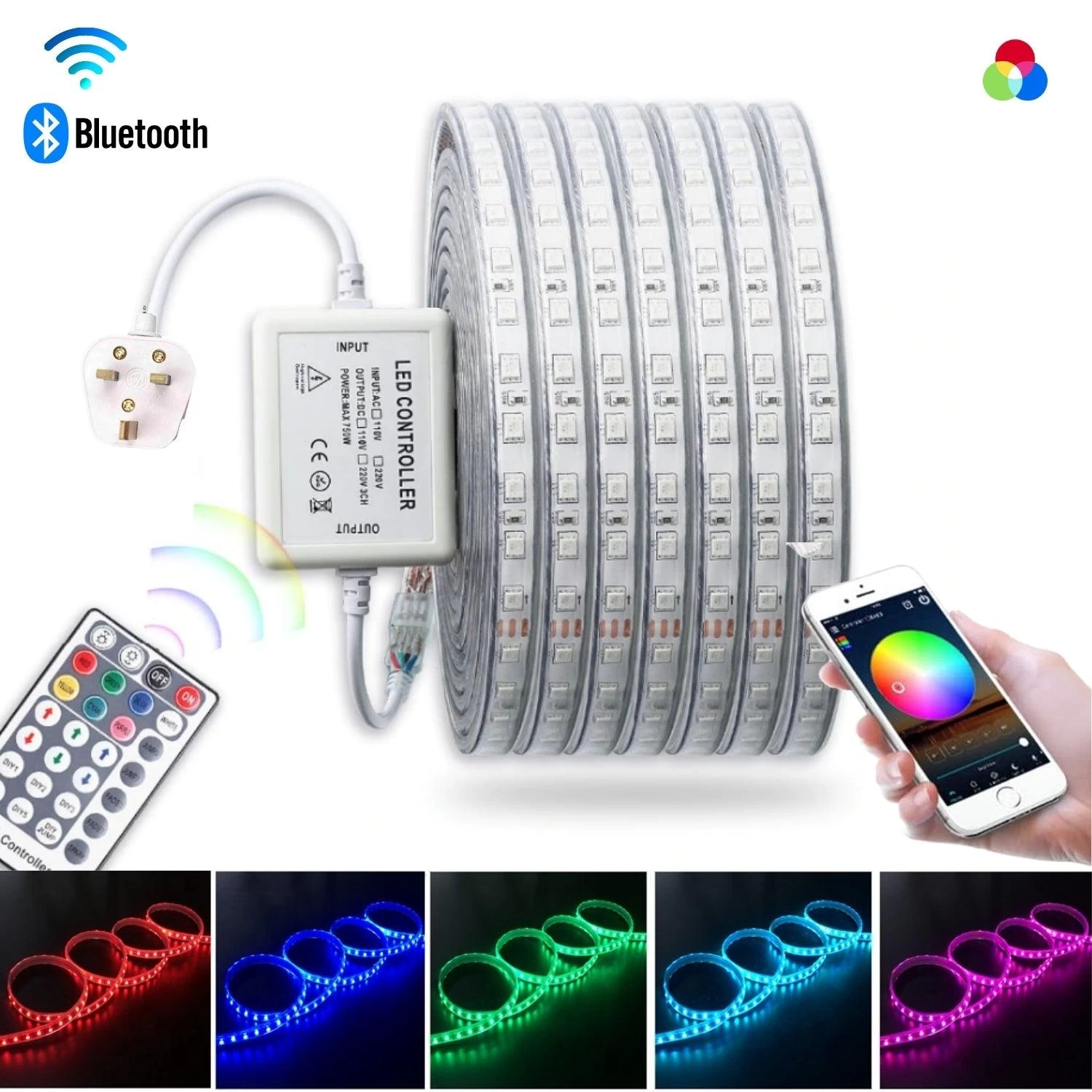 ATOM LED RGB LED Strip 220V 240V 60LEDs/m IP65 Wireless Bluetooth App Control With Remote 3 ATOM LED RGB LED Strip 220V 240V 60LEDs/m IP65 Wireless Bluetooth App Control With Remote