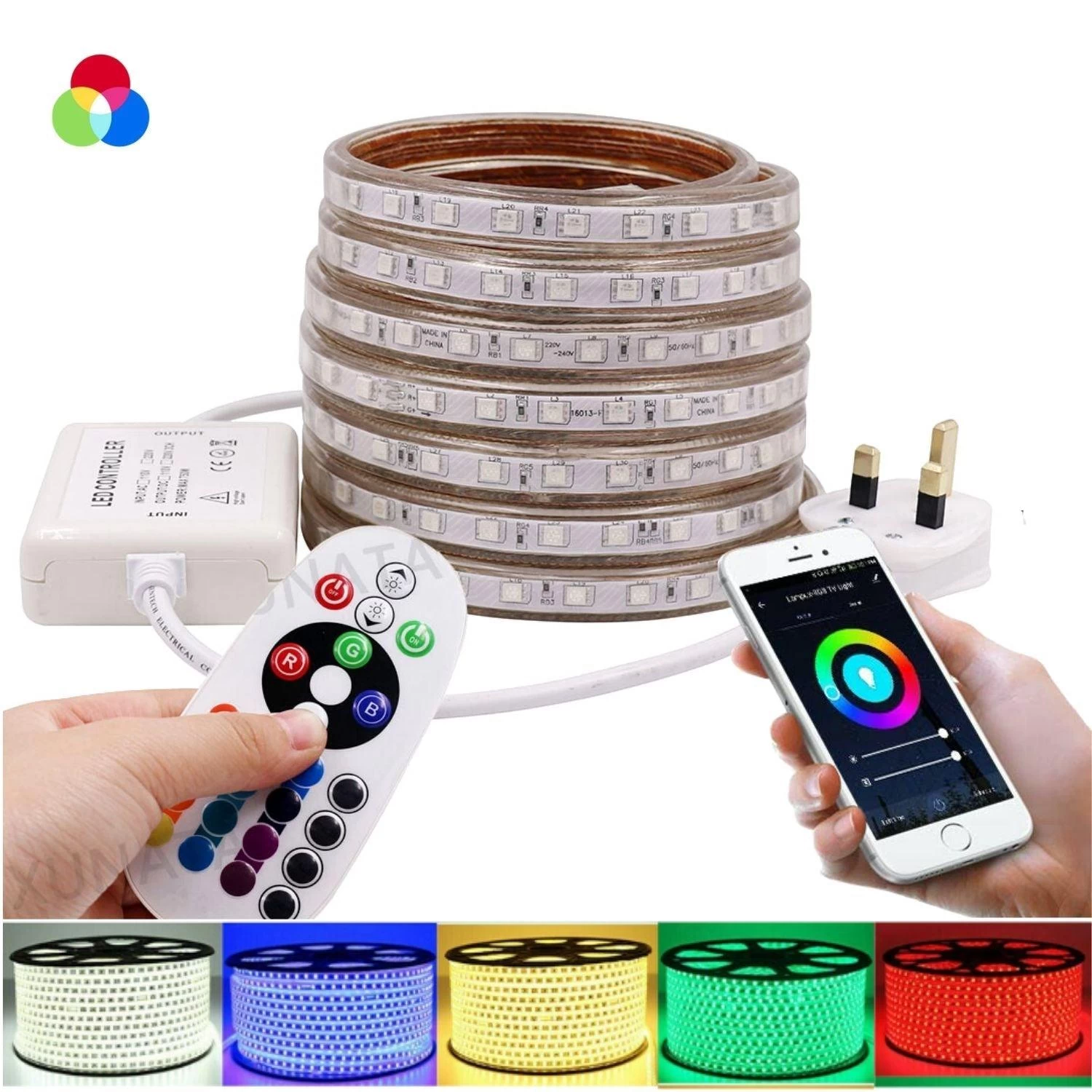 ATOM LED RGB LED Strip 220V 240V 60LEDs/m IP65 Wireless Bluetooth App Control With Remote 7 ATOM LED RGB LED Strip 220V 240V 60LEDs/m IP65 Wireless Bluetooth App Control With Remote - Image 5