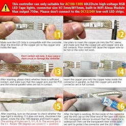 ATOM LED RGB LED Strip 220V 240V 60LEDs/m WiFi Tuya APP LED Controller With 24key Remote -Atom Led rgb led strip 220v 240v 60ledsm wifi tuya app led controller with 24key remote 201470