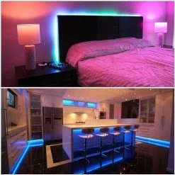 ATOM LED RGB LED Strip 24V 10 Metre One Length IP65 Waterproof 60LED/m With WIFI App Control To Work With Google & Alexa Kit -Atom Led rgb led strip 24v 10 metre one length ip65 waterproof 60ledm with wifi app control to work with google alexa kit 898101