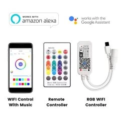 ATOM LED RGB LED Strip 5050 12V WiFi Control RGB LED Strip IP67 Waterproof 300LEDs 5m Full Kit Compatible With Alexa And Google Home -Atom Led rgb led strip 5050 12v wifi control rgb led strip ip67 waterproof 300leds 5m full kit compatible with alexa and google home 289509