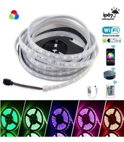 ATOM LED RGB LED Strip 5050 12V WiFi Control RGB LED Strip IP67 Waterproof 300LEDs 5m Full Kit Compatible With Alexa And Google Home -Atom Led rgb led strip 5050 12v wifi control rgb led strip ip67 waterproof 300leds 5m full kit compatible with alexa and google home 405587