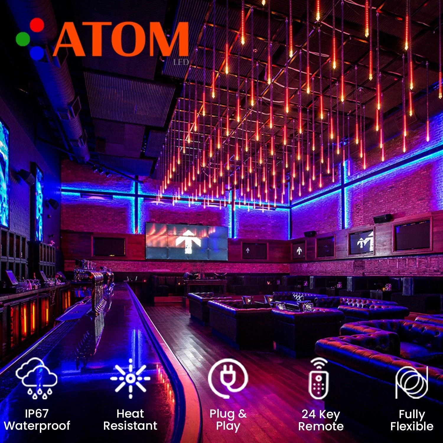 ATOM LED RGB LED Strip 5050 220V 240V 144LEDs/m IP65 Dimmable With Remote 10 ATOM LED RGB LED Strip 5050 220V 240V 144LEDs/m IP65 Dimmable With Remote - Image 8