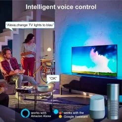 ATOM LED RGB LED Strip With WiFi Controller DC 24V 10m One Length 5050 IP65 Waterproof 60LED/m Full Kit -Atom Led rgb led strip with wifi controller dc 24v 10m one length 5050 ip65 waterproof 60ledm full kit 588542