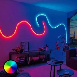 ATOM LED RGB Neon Flex 220V 240V 11x22mm IP65 Dimmable With Remote -Atom Led rgb neon flex 220v 240v 11x22mm ip65 dimmable with remote 709096