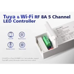 ATOM LED Skydance 12-48VDC 5CH*6A WiFi & RF 5 In 1 LED Controller V5-L(WT) With R8 Remote -Atom Led skydance 12 48vdc 5ch6a wifi rf 5 in 1 led controller v5 lwt with r8 remote 715894