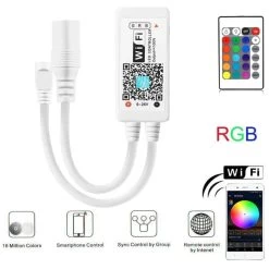 ATOM LED Smart WiFi IR Controller For RGB Led Strip Light With 21 Keys Remote, Compatible With Alexa & Google -Atom Led smart wifi ir controller for rgb led strip light with 21 keys remote compatible with alexa google 151466