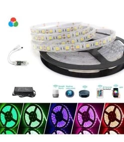 ATOM LED SMD5050 WiFi Wireless Control RGB LED Strip 12V IP65 Waterproof 150LED 5m Full Kit Compatible With Alexa And Google Home