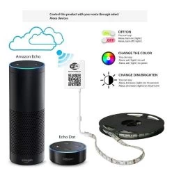 ATOM LED SMD5050 WiFi Wireless Control RGB LED Strip 12V IP65 Waterproof 150LED 5m Full Kit Compatible With Alexa And Google Home -Atom Led smd5050 wifi wireless control rgb led strip 12v ip65 waterproof 150led 5m full kit compatible with alexa and google home 646241