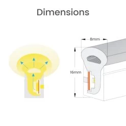 ATOM LED Warm White LED Neon Flex 220V 240V 8x16mm 120LEDs/m IP65 Waterproof With UK Plug -Atom Led warm white led neon flex 220v 240v 8x16mm 120ledsm ip65 waterproof with uk plug 613774