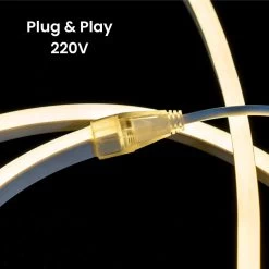 ATOM LED Warm White LED Neon Flex 220V 240V 8x16mm 120LEDs/m IP65 Waterproof With UK Plug -Atom Led warm white led neon flex 220v 240v 8x16mm 120ledsm ip65 waterproof with uk plug 727840