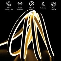 ATOM LED Warm White LED Neon Flex Double Side 220V 240V 120LED/m 8x16mm IP67 Waterproof Full Kit