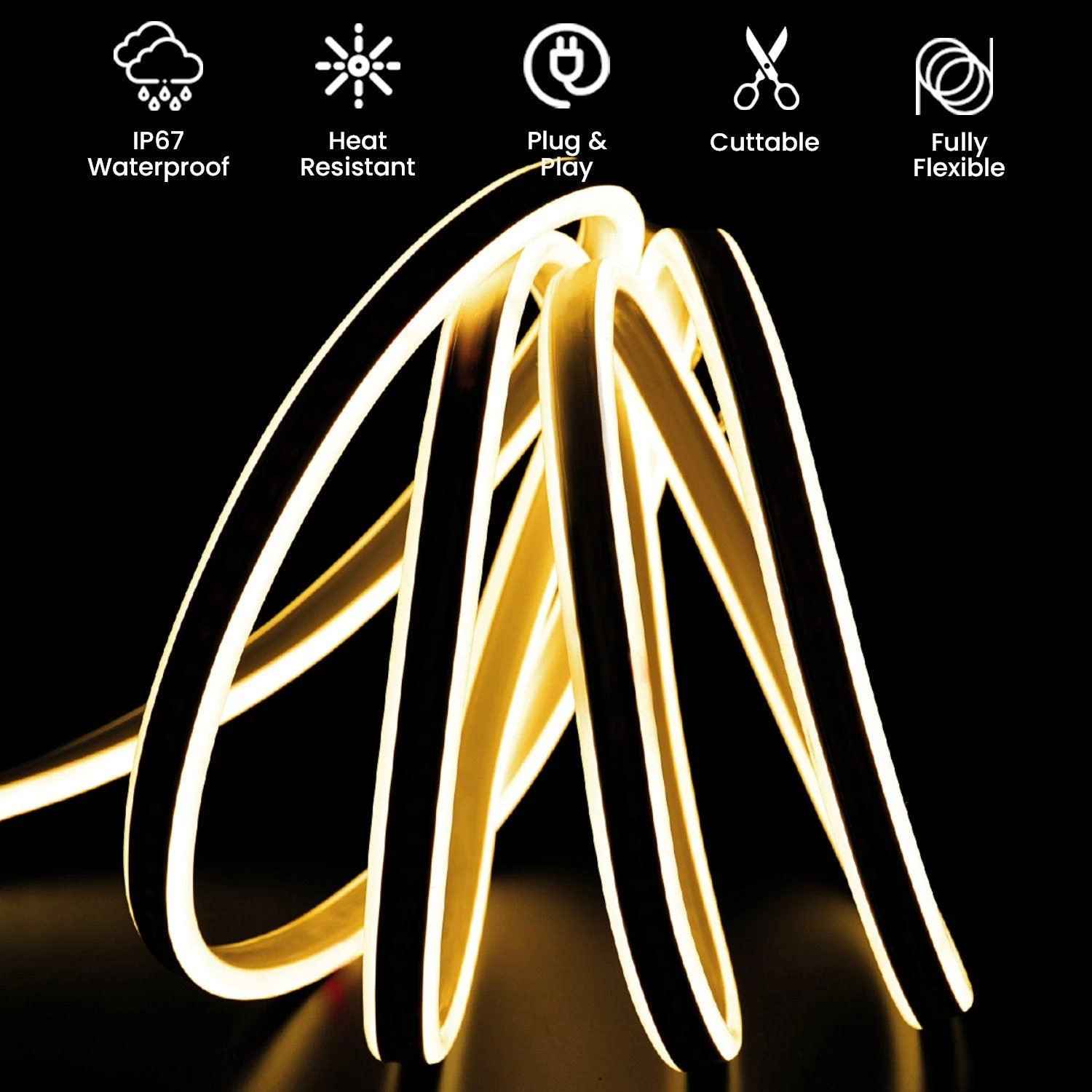 ATOM LED Warm White LED Neon Flex Double Side 220V 240V 120LED/m 8x16mm IP67 Waterproof Full Kit 3 ATOM LED Warm White LED Neon Flex Double Side 220V 240V 120LED/m 8x16mm IP67 Waterproof Full Kit