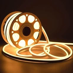 ATOM LED Warm White Neon Flex 220V 240V 8x16mm 120LEDs/m IP65 Waterproof With UK Plug