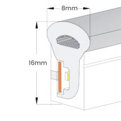 ATOM LED Warm White Neon Flex DC 12V IP65 Waterproof 8x16mm 120 LEDs/M Full Kit -Atom Led warm white neon flex dc 12v ip65 waterproof 8x16mm 120 ledsm full kit 369650
