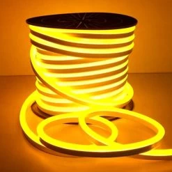 ATOM LED Yellow Neon Flex 220V 240V 8x16mm 120LEDs/m IP65 Waterproof With UK Plug -Atom Led yellow neon flex 220v 240v 8x16mm 120ledsm ip65 waterproof with uk plug 523449